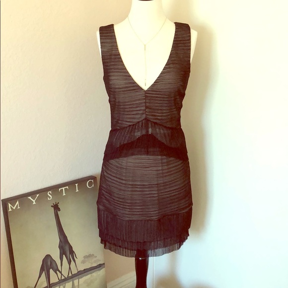 BCBGMAXAZRIA Sven Shirred Mesh Dress - Picture 2 of 8